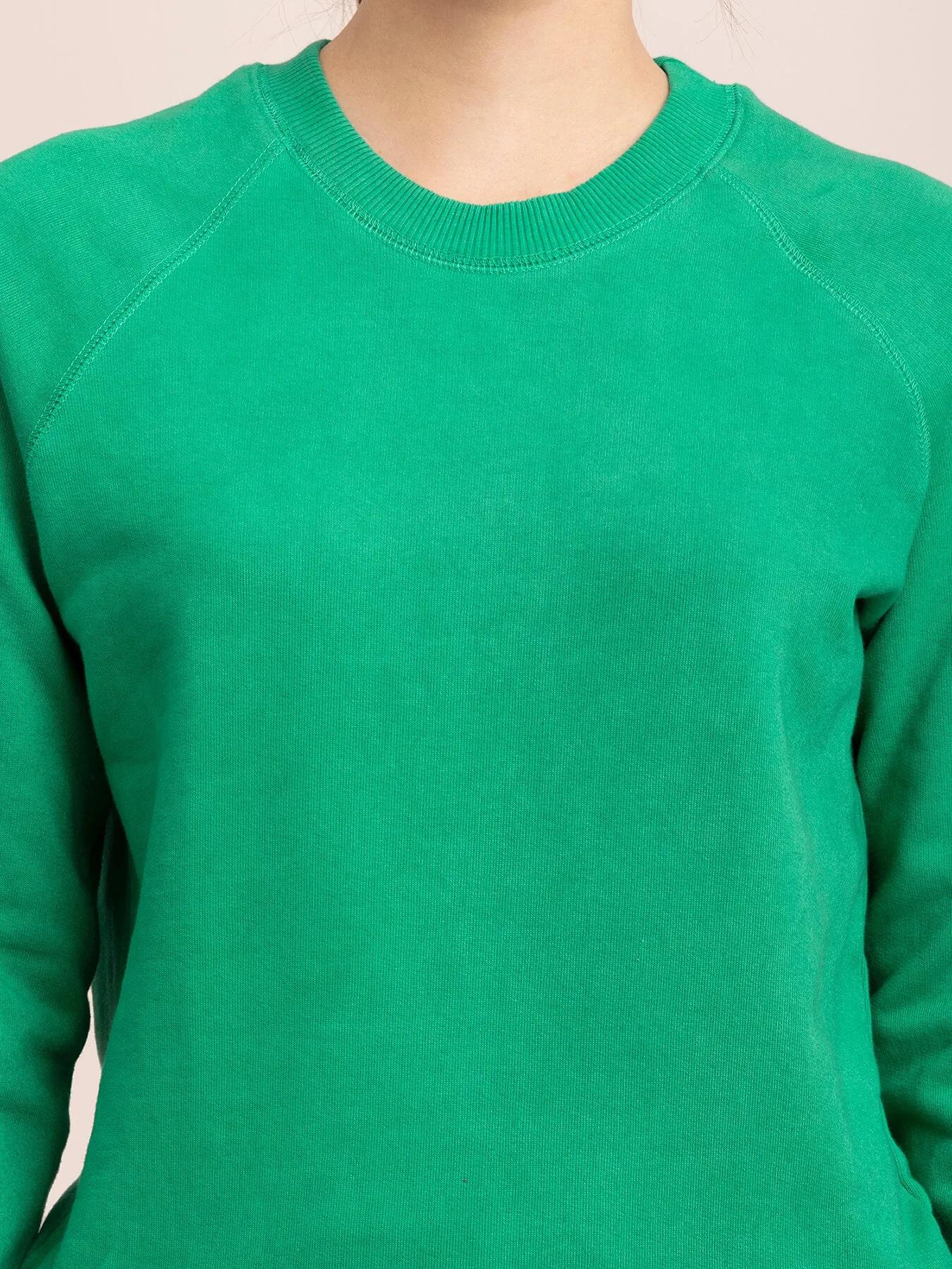 Cotton Roundneck Sweatshirt - Green