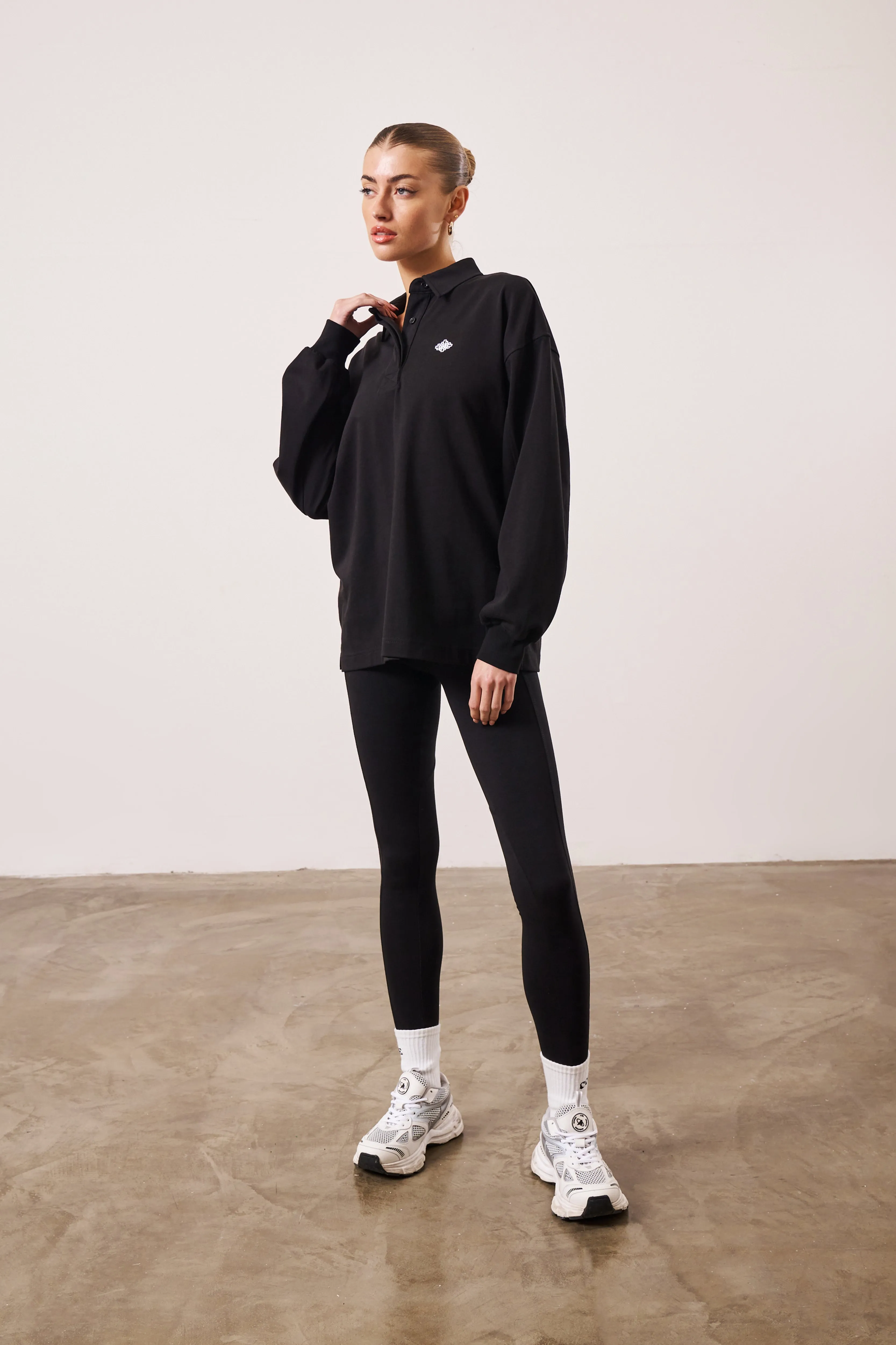 EMBLEM JERSEY LEGGINGS - BLACK