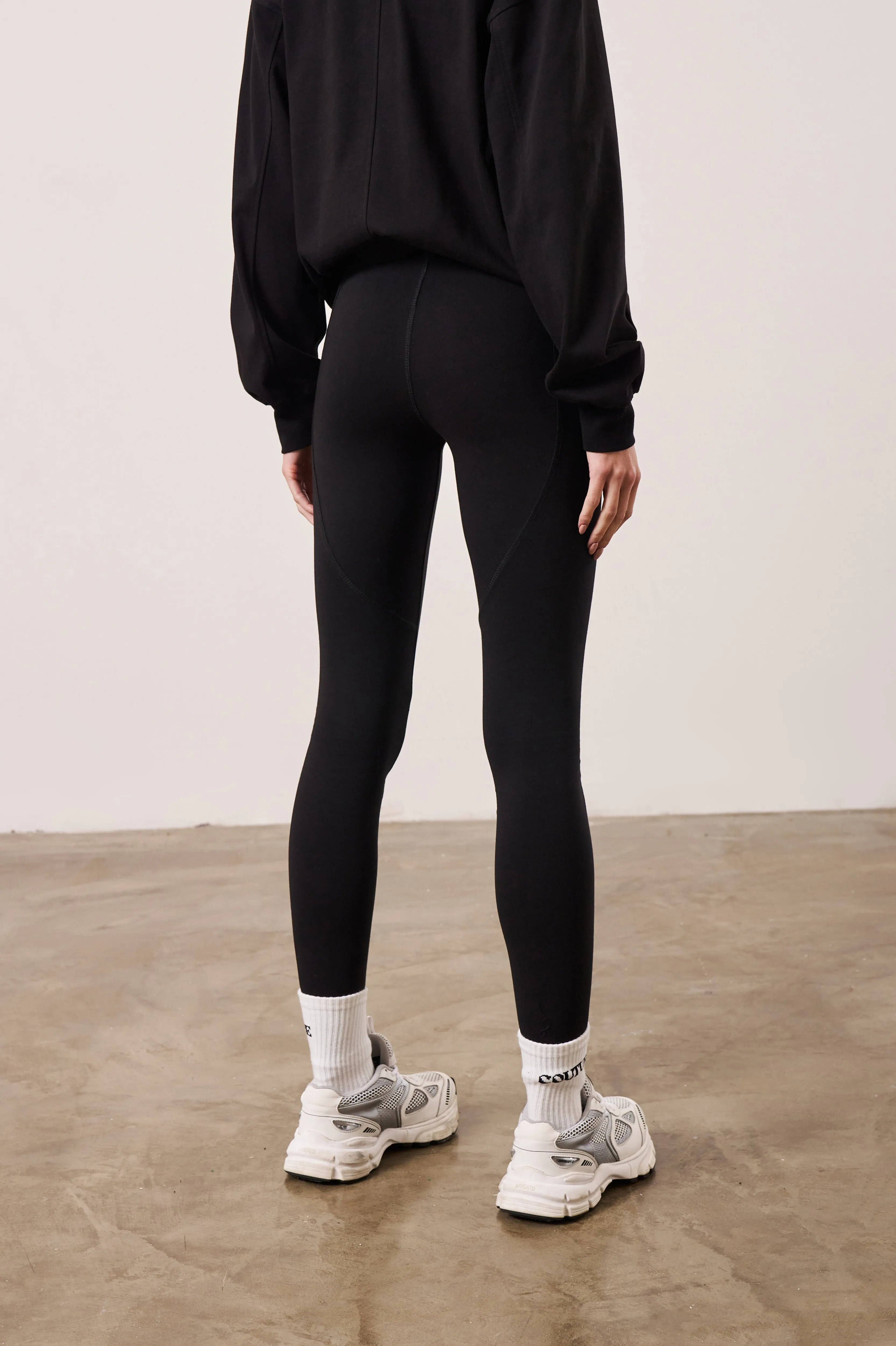 EMBLEM JERSEY LEGGINGS - BLACK