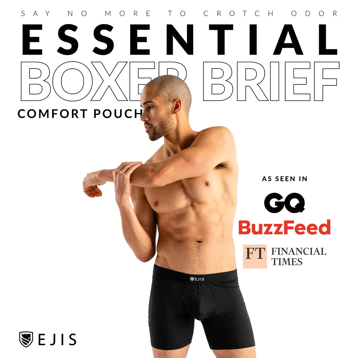 Essential Men's Boxer Briefs Underwear with Pouch (1 Pack)