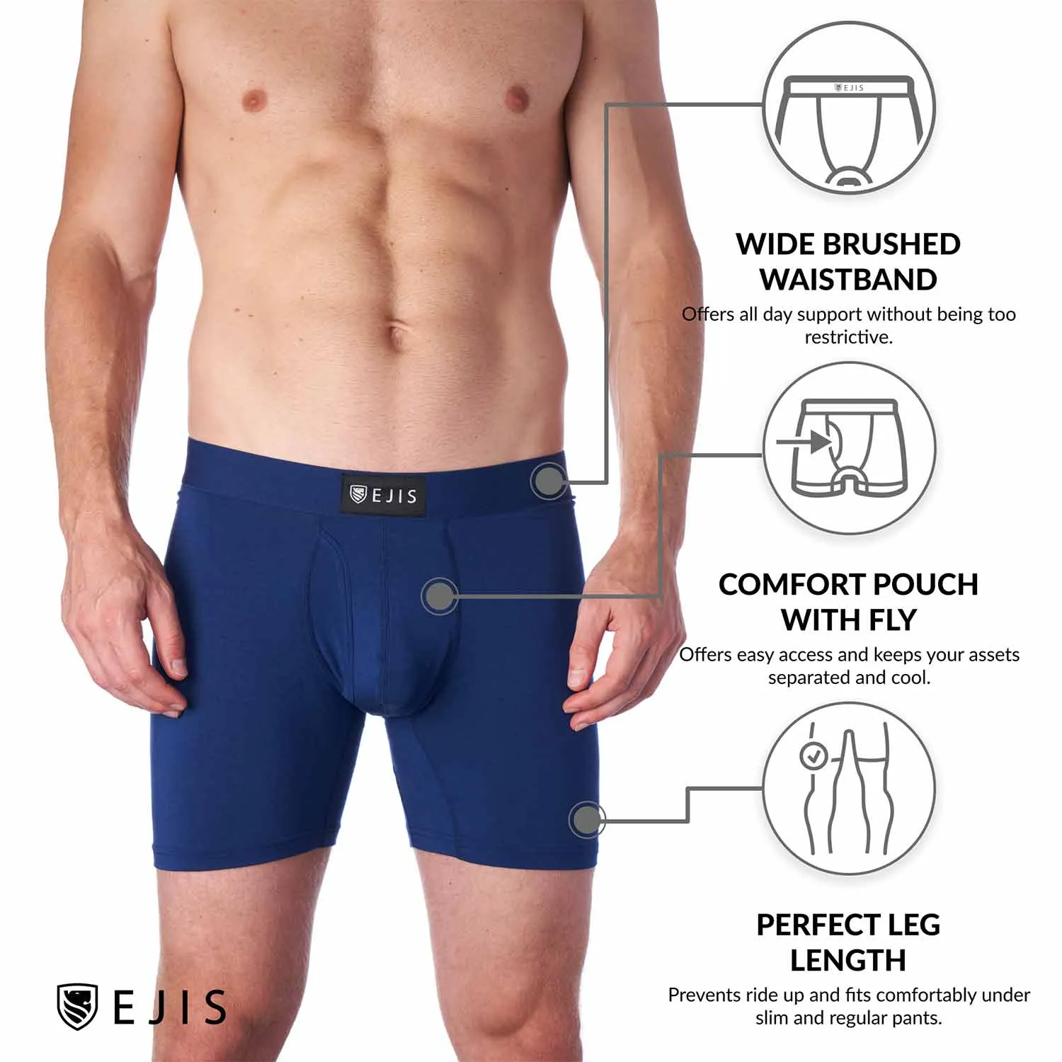 Essential Men's Boxer Briefs Underwear with Pouch (1 Pack)