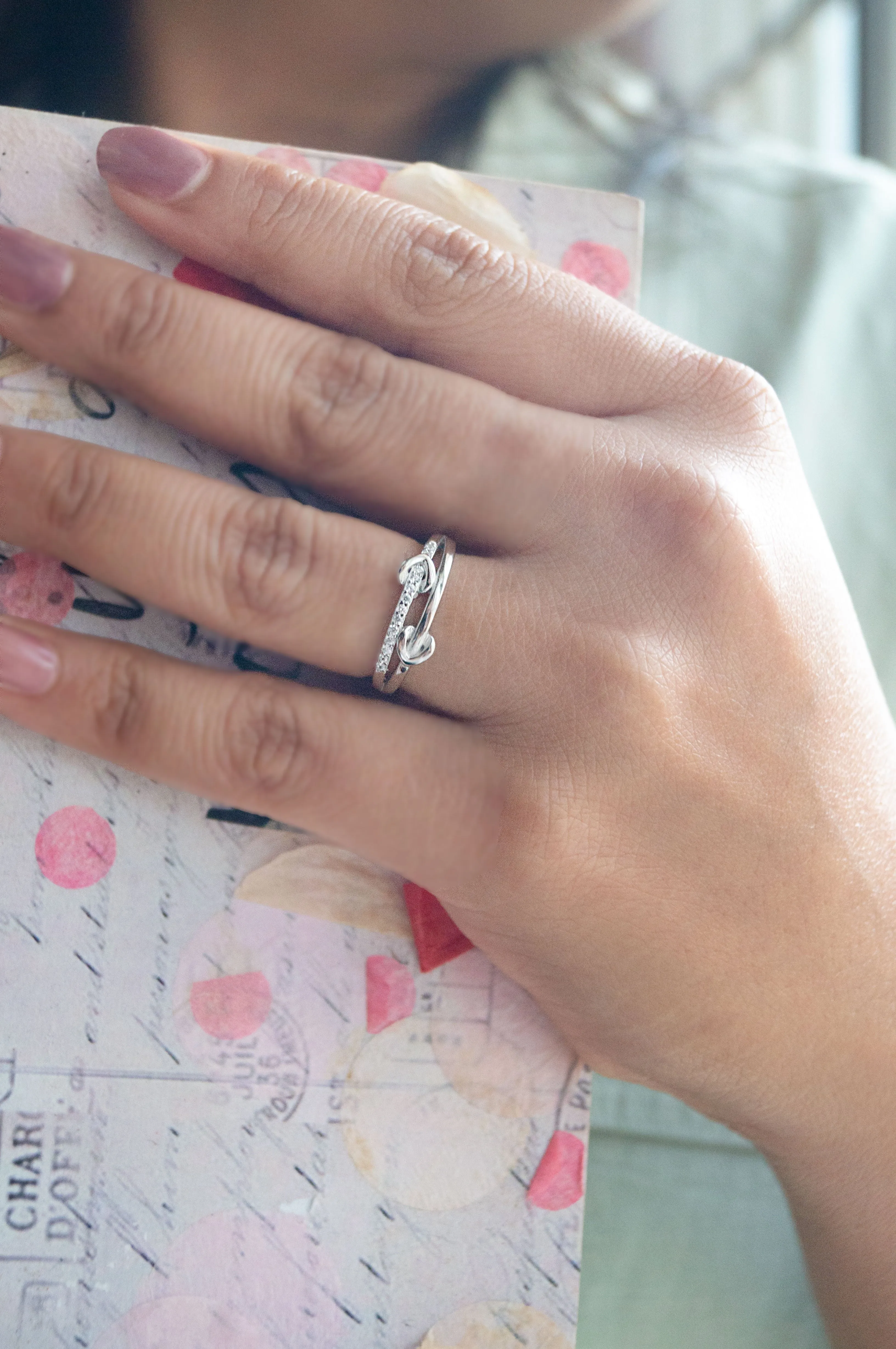 Far Yet Together Hearts Rose Gold Plated  Sterling Silver Ring