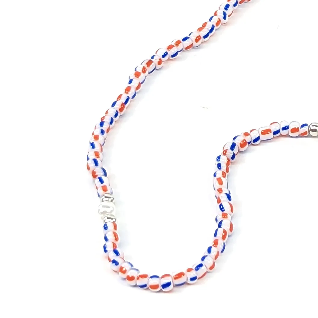 Fashionable Neck Chain for Glasses - Red & Blue Seed Bead