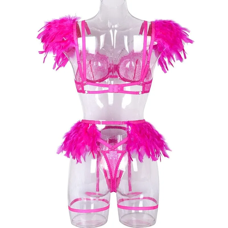 Feathered Temptation Lingerie Set