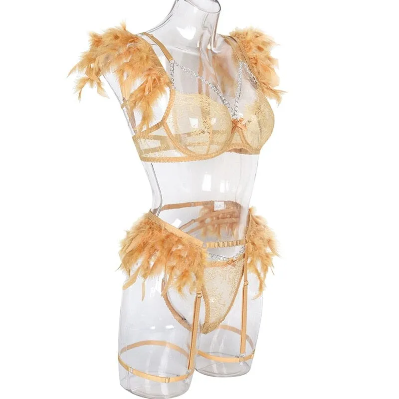 Feathered Temptation Lingerie Set