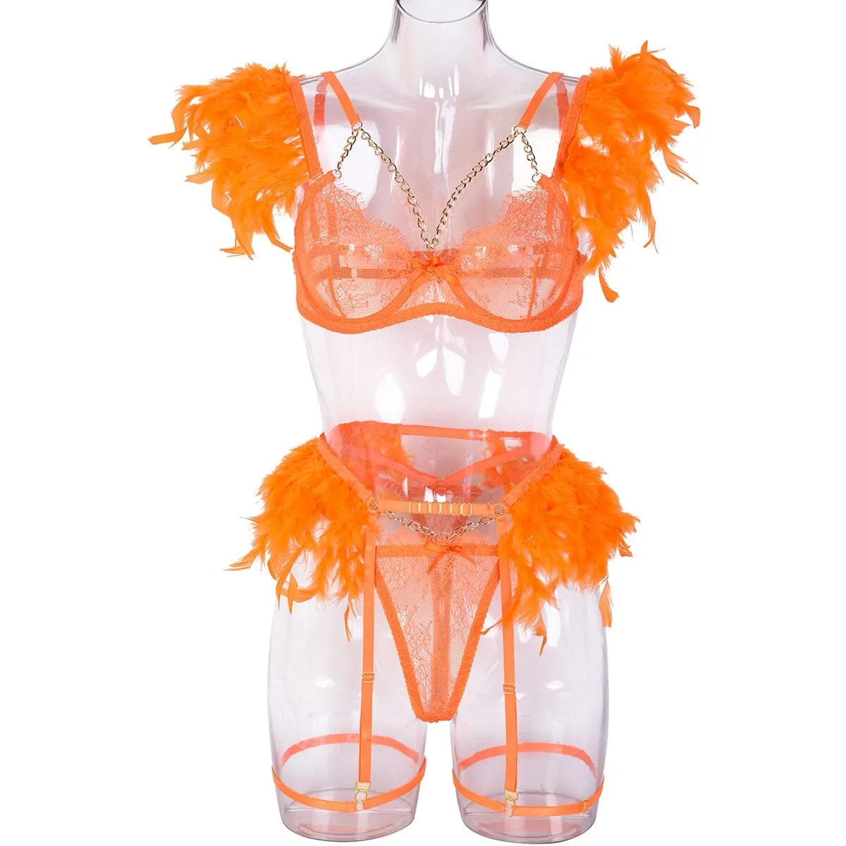 Feathered Temptation Lingerie Set