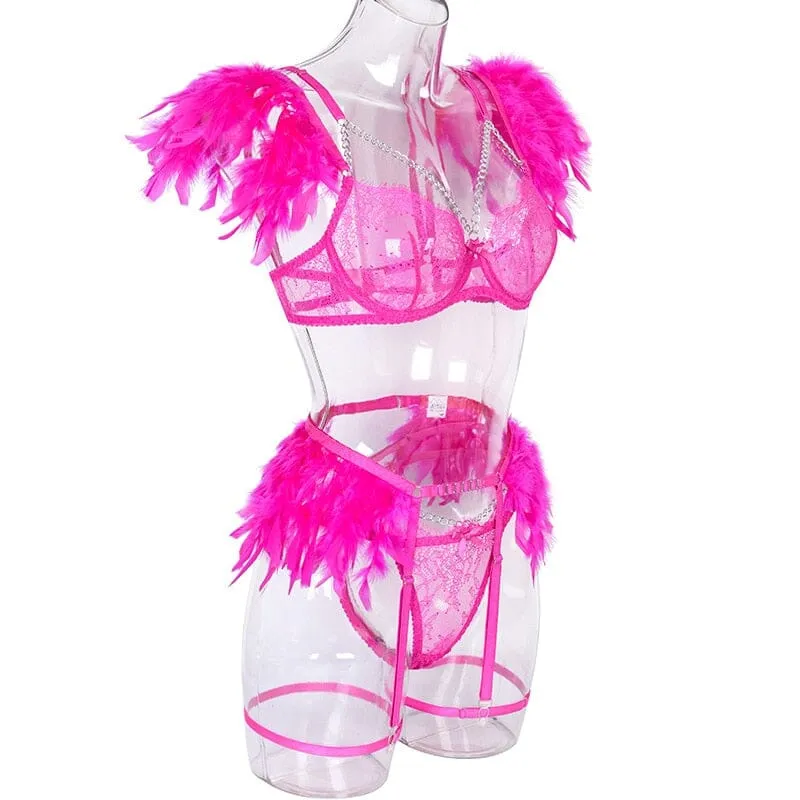 Feathered Temptation Lingerie Set