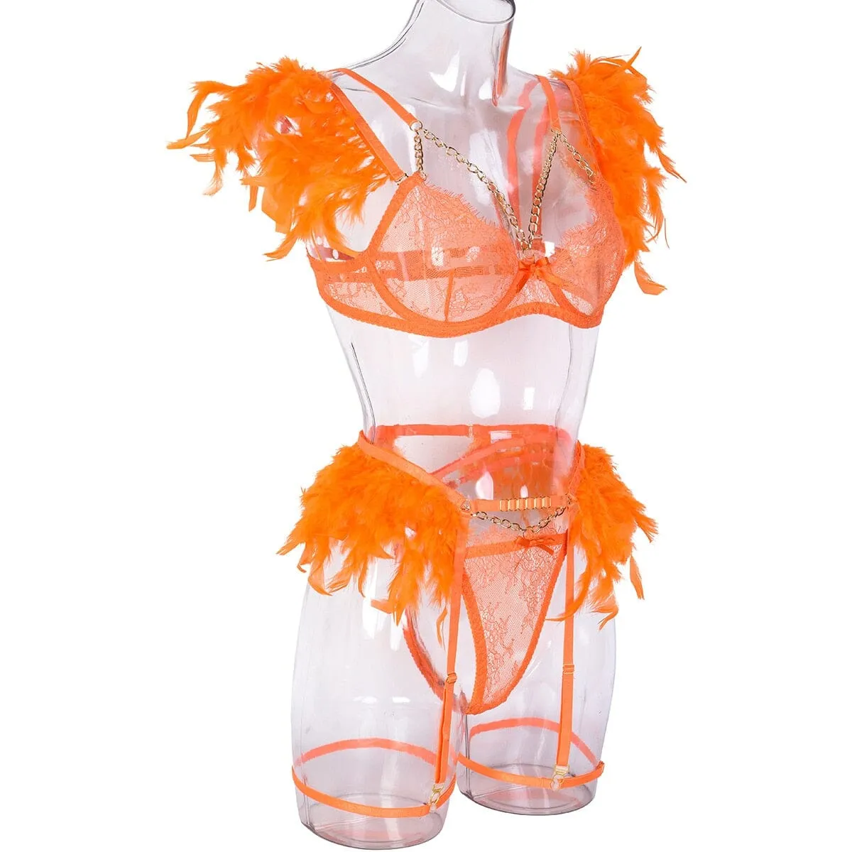 Feathered Temptation Lingerie Set