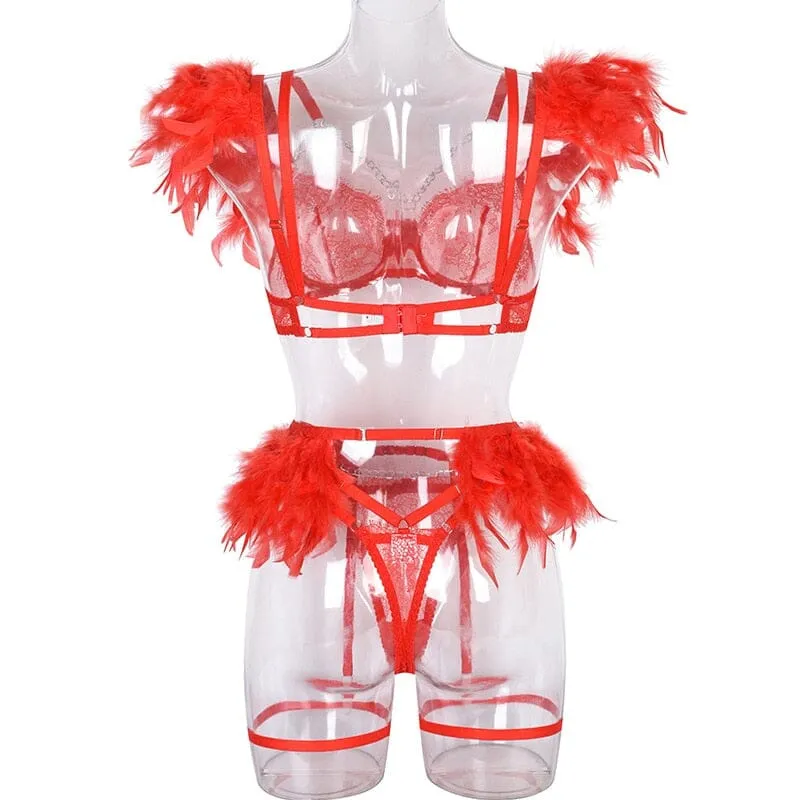 Feathered Temptation Lingerie Set