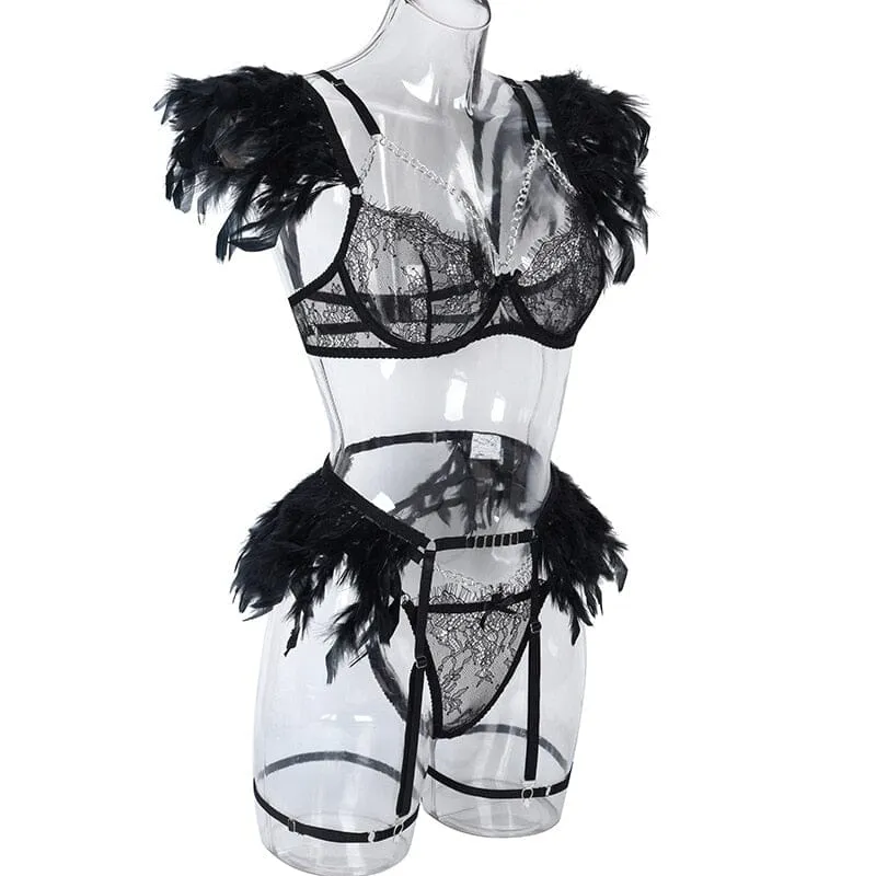 Feathered Temptation Lingerie Set