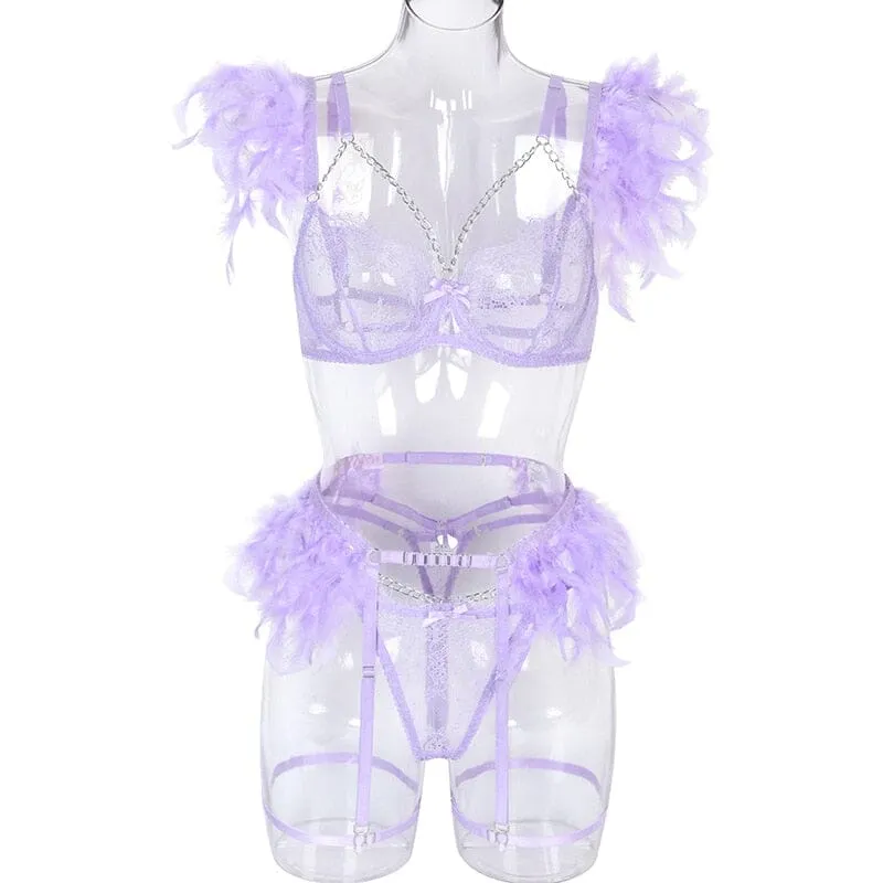 Feathered Temptation Lingerie Set