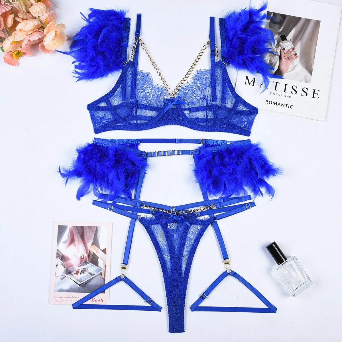 Feathered Temptation Lingerie Set