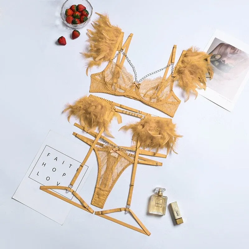 Feathered Temptation Lingerie Set