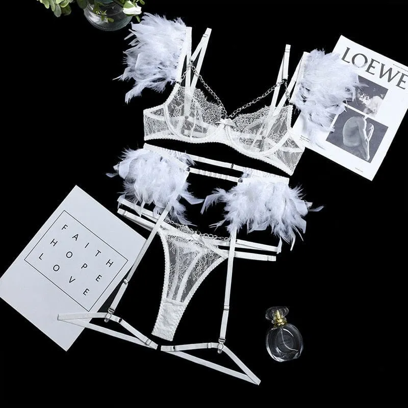 Feathered Temptation Lingerie Set