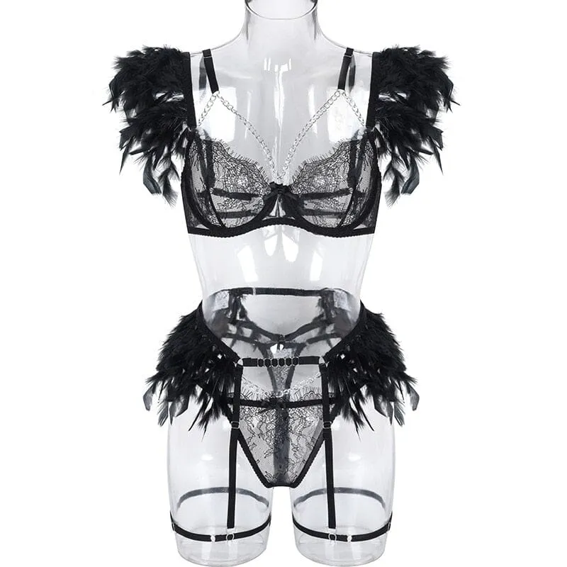 Feathered Temptation Lingerie Set