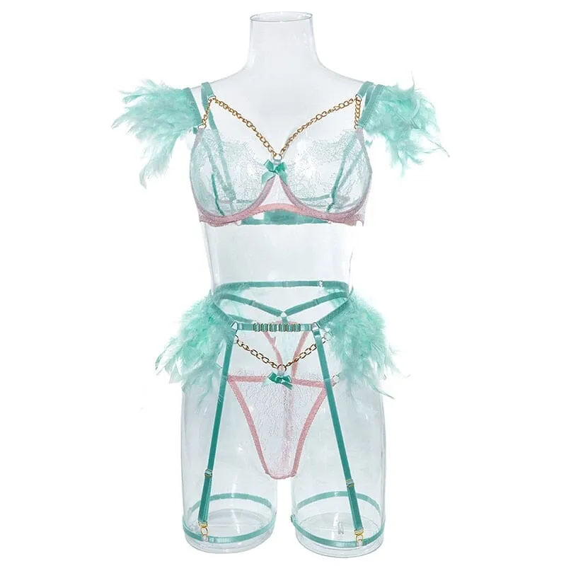 Feathered Temptation Lingerie Set