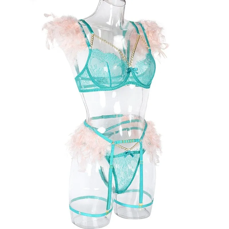 Feathered Temptation Lingerie Set