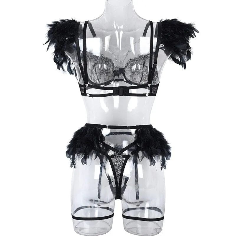 Feathered Temptation Lingerie Set