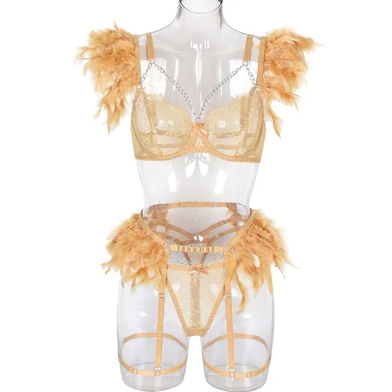 Feathered Temptation Lingerie Set