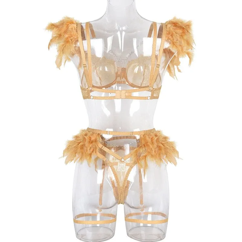 Feathered Temptation Lingerie Set