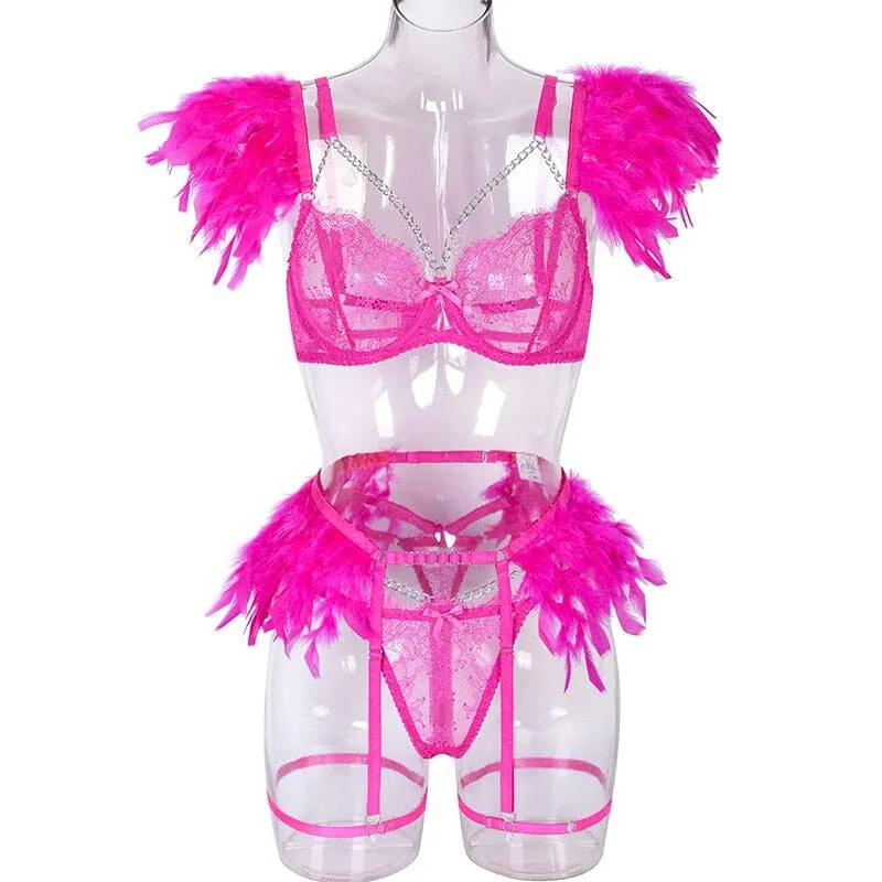 Feathered Temptation Lingerie Set