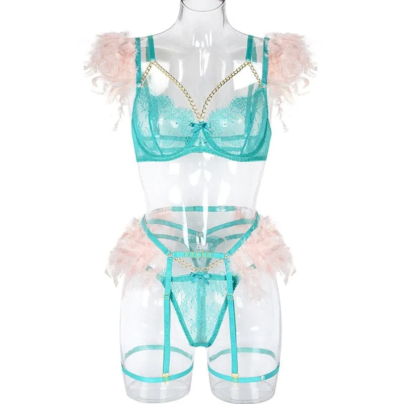 Feathered Temptation Lingerie Set