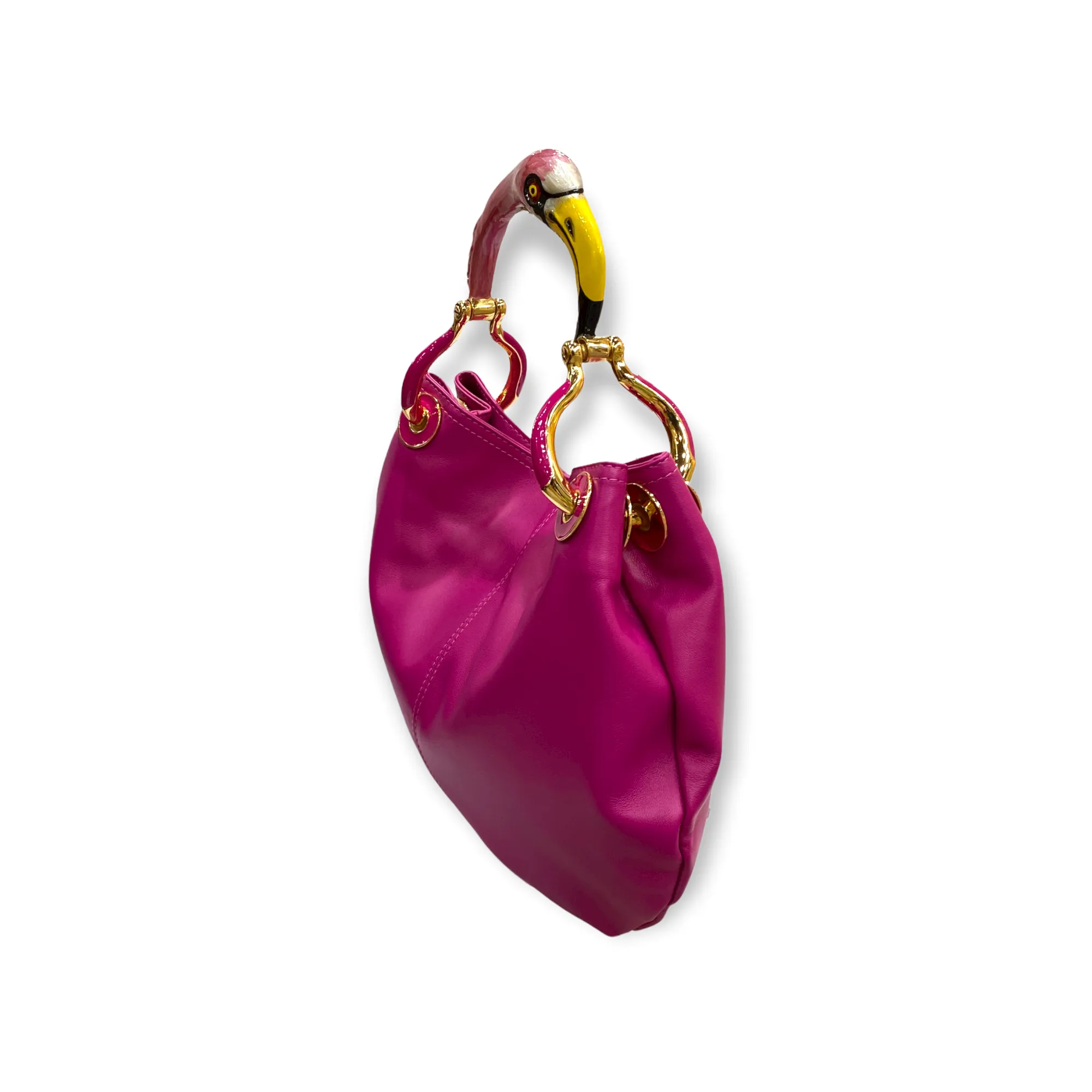 FLAMINGO SMALL HANDBAG  IN HIGHT QUALITY LEATHER