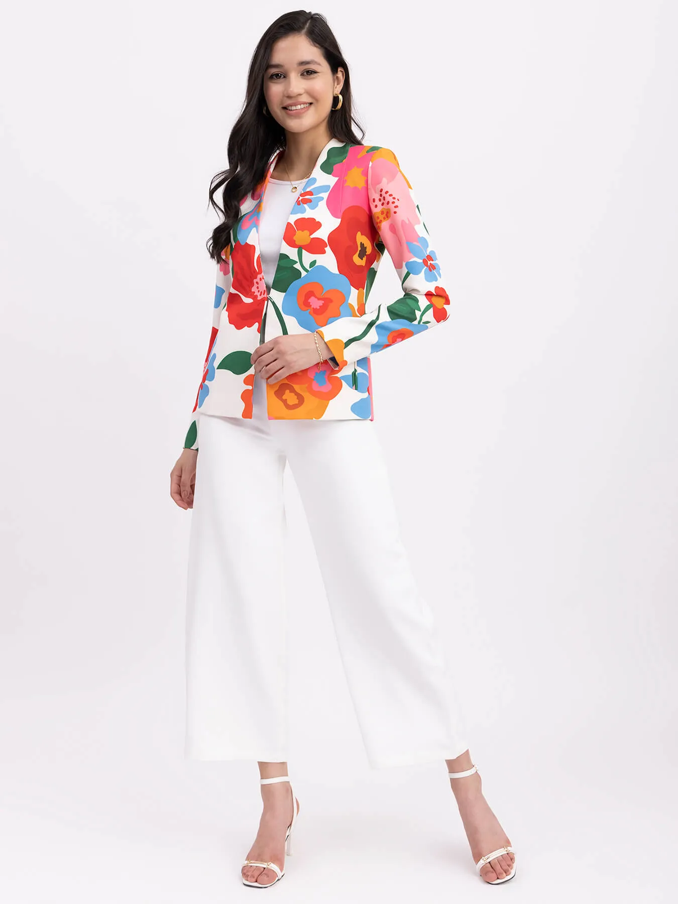 Floral Print Blazer - Multicolour