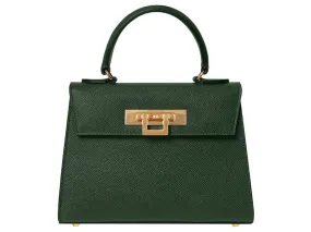 Fonteyn Midi Dolomite Pebble Print Calf Leather Handbag - Dark Green