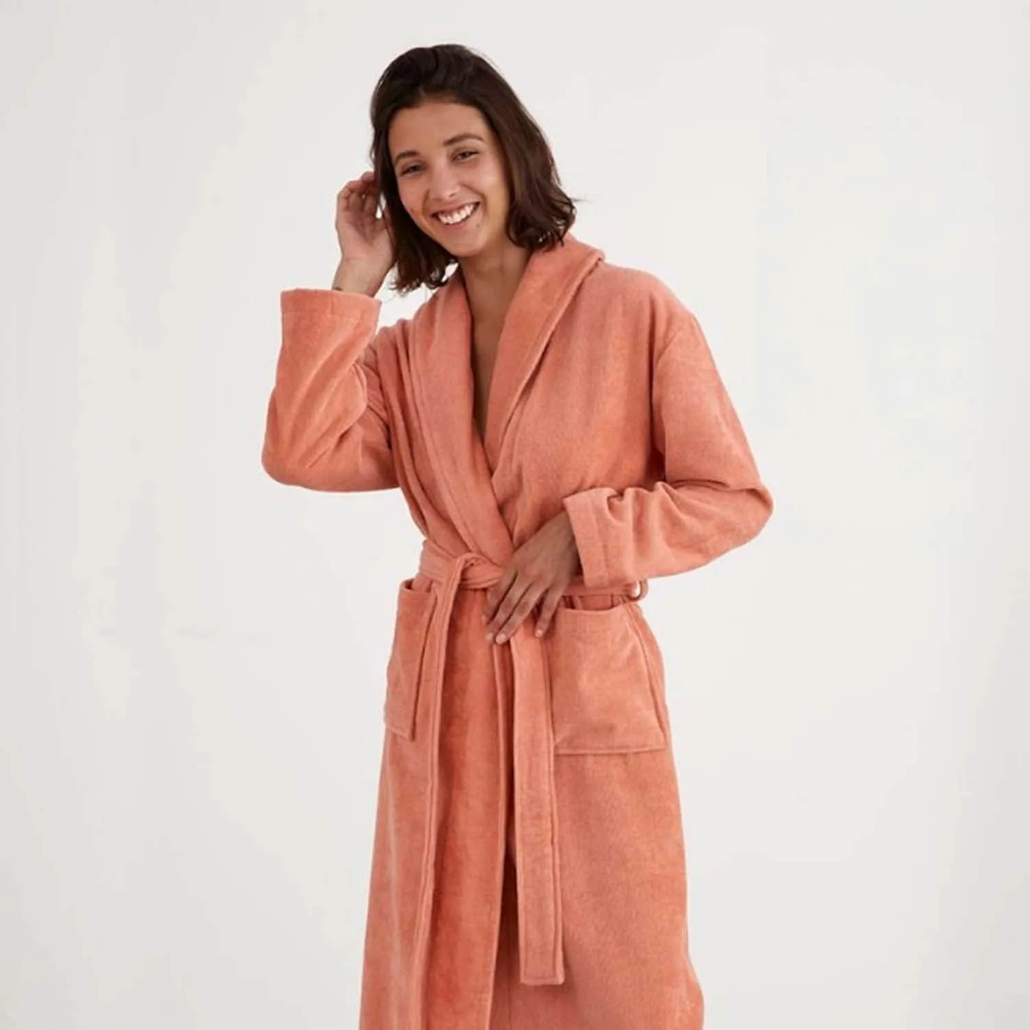 Freya Salmon Cotton Robe