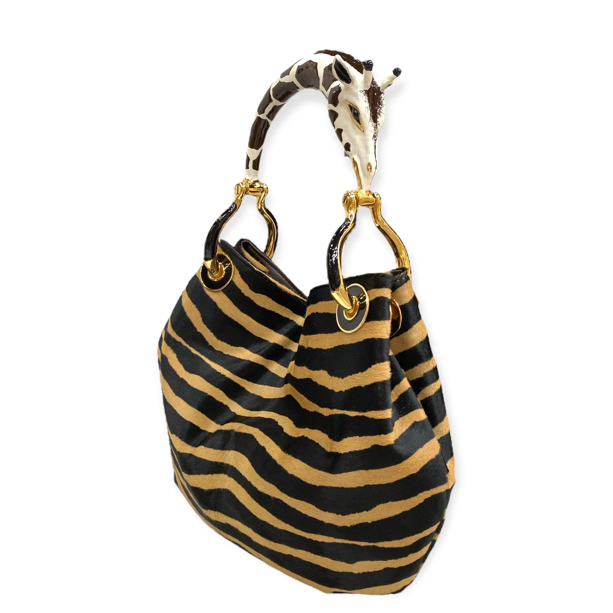 GIRAFFE  SMALL HANDBAG  IN PONY-EFFECT LEATHER