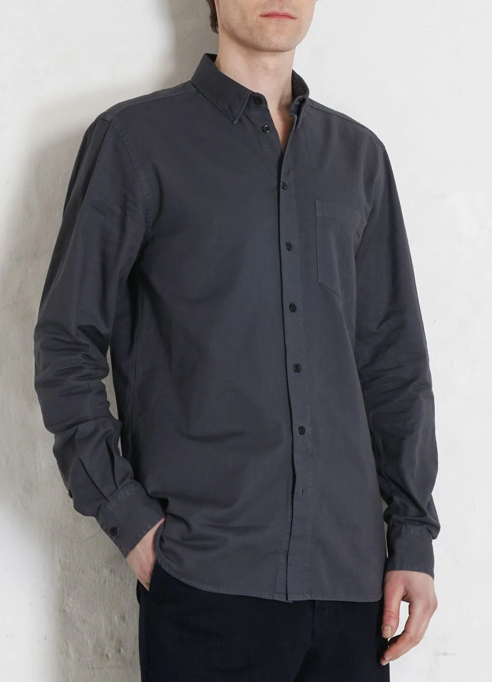 HAAKON | Hidden Button Down Shirt | Blues