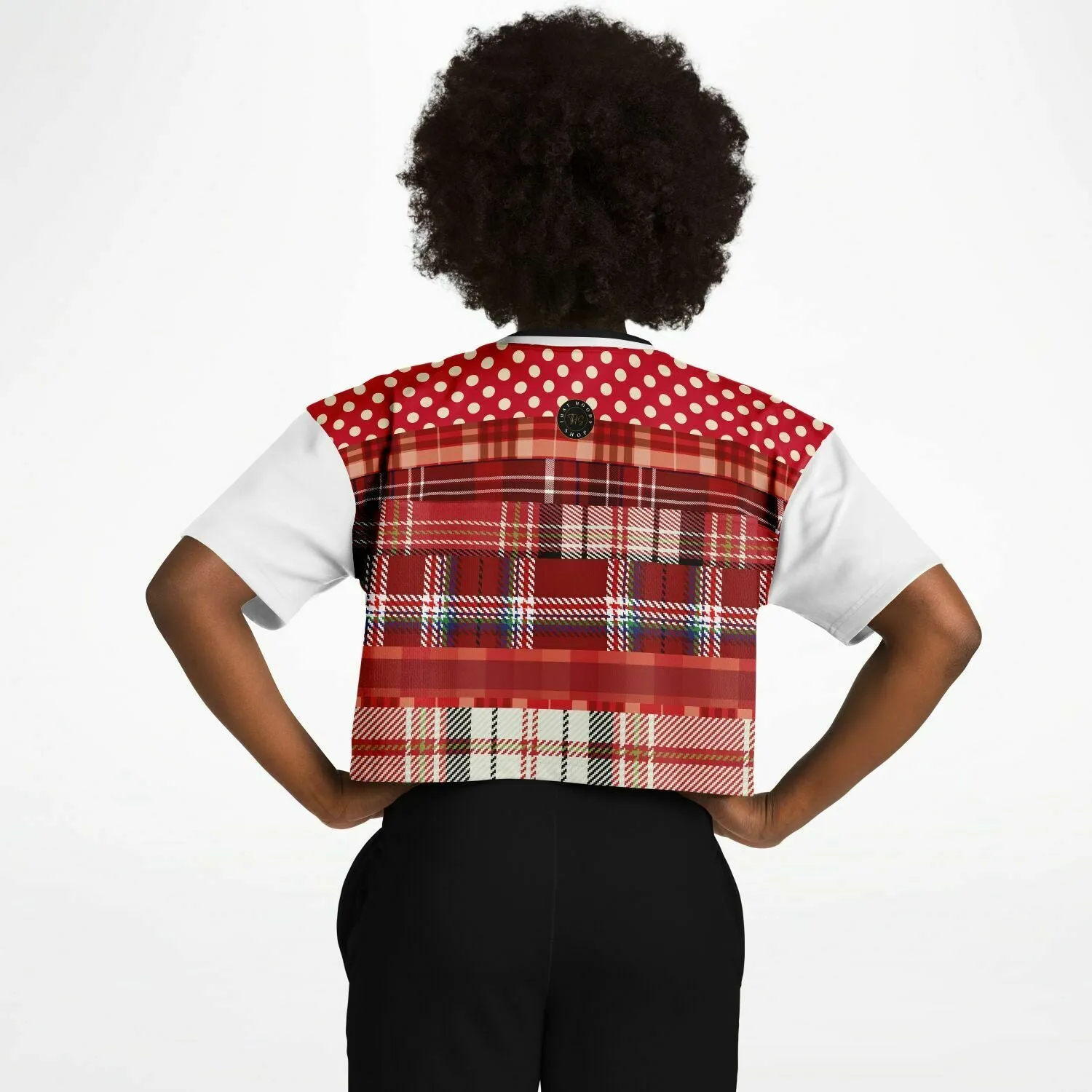 Jersey Salsa Plaid Patchwork Crop Jersey