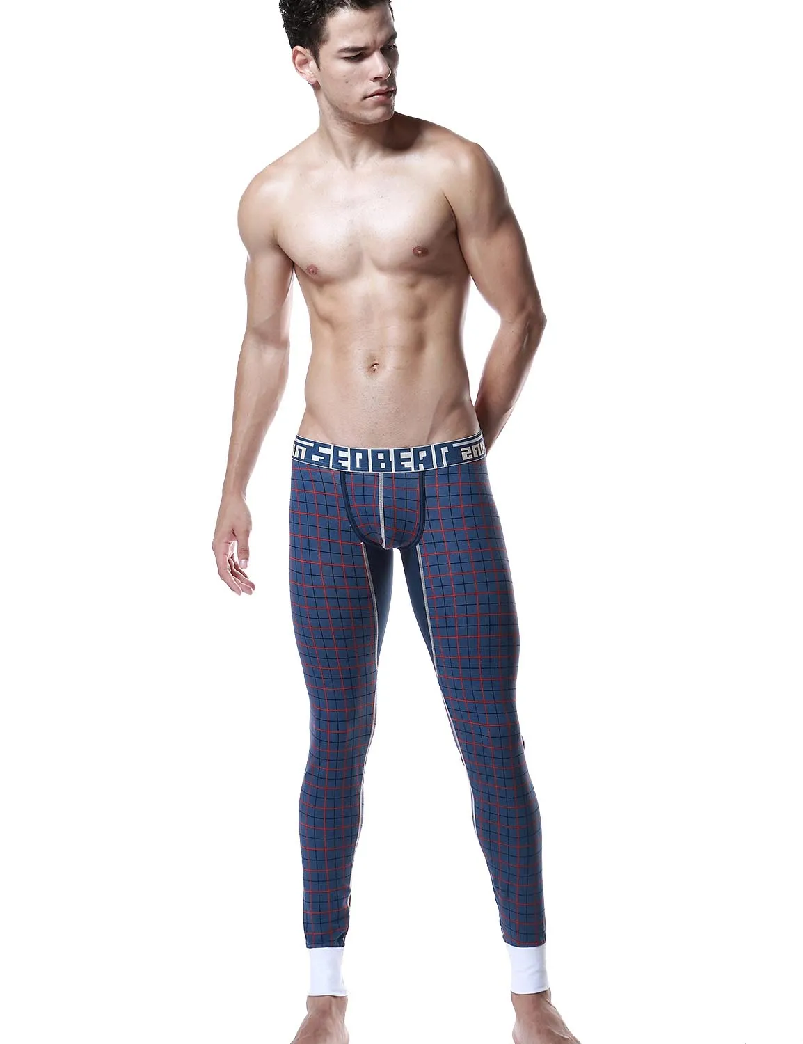 Low Rise Long Underwear Plaid Long John 40404