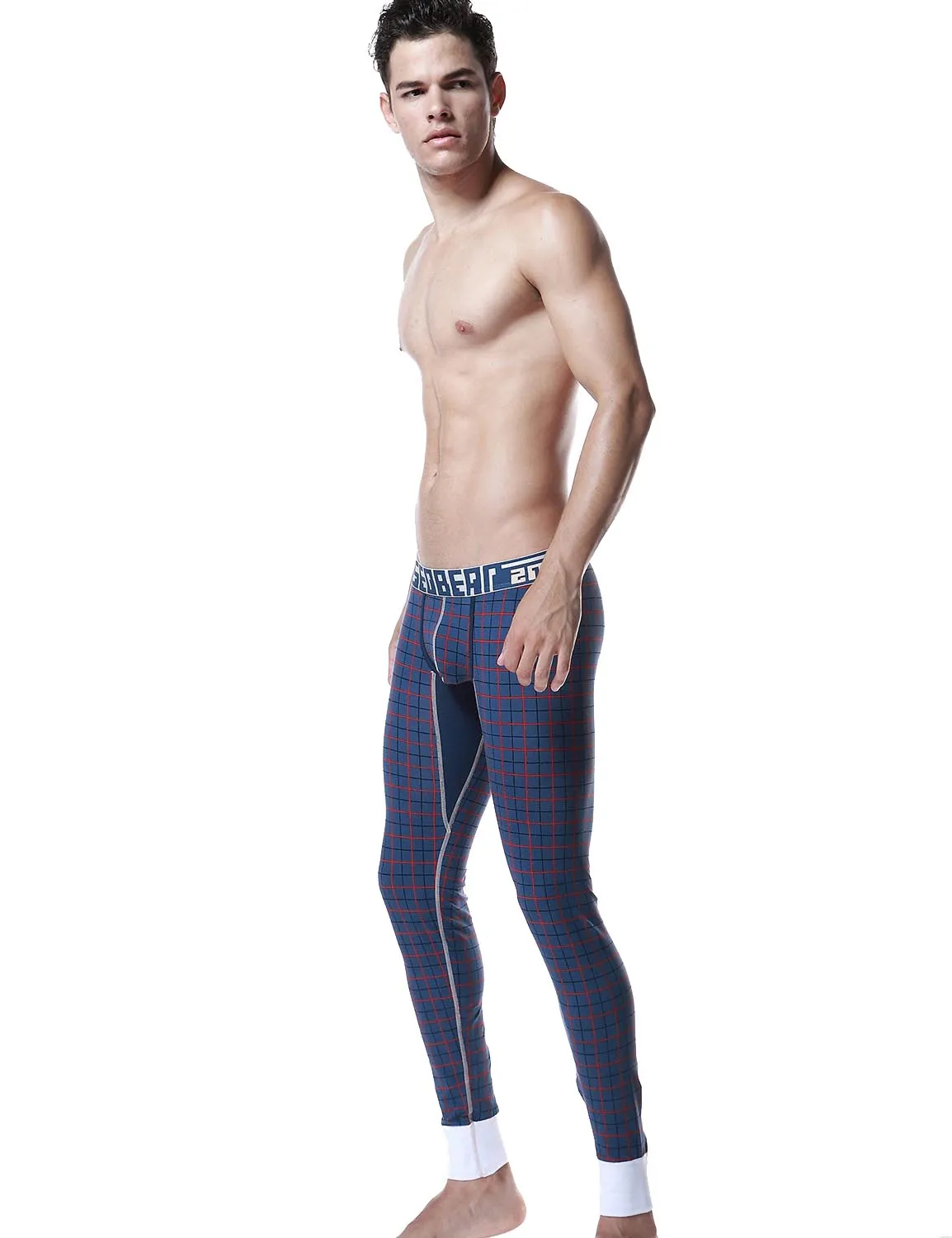 Low Rise Long Underwear Plaid Long John 40404