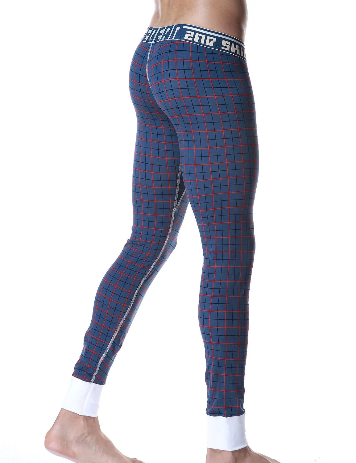 Low Rise Long Underwear Plaid Long John 40404