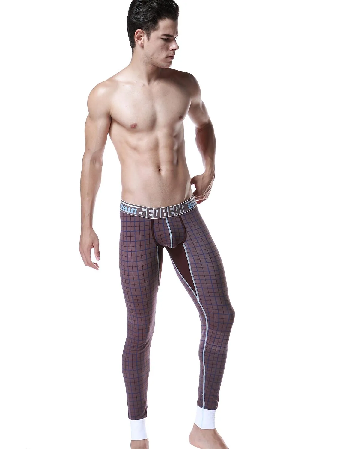 Low Rise Long Underwear Plaid Long John 40404