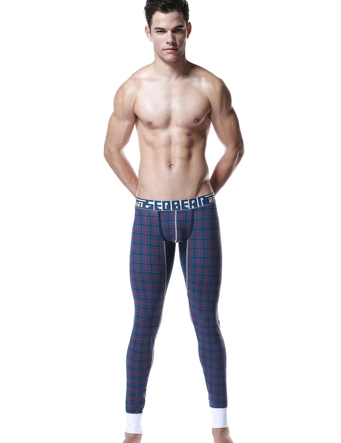 Low Rise Long Underwear Plaid Long John 40404