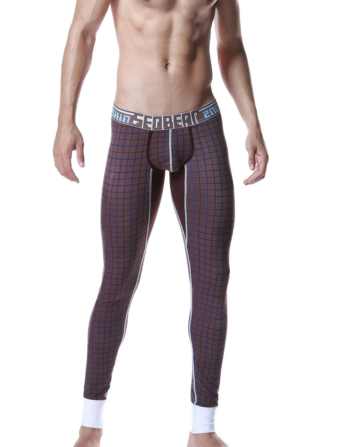 Low Rise Long Underwear Plaid Long John 40404