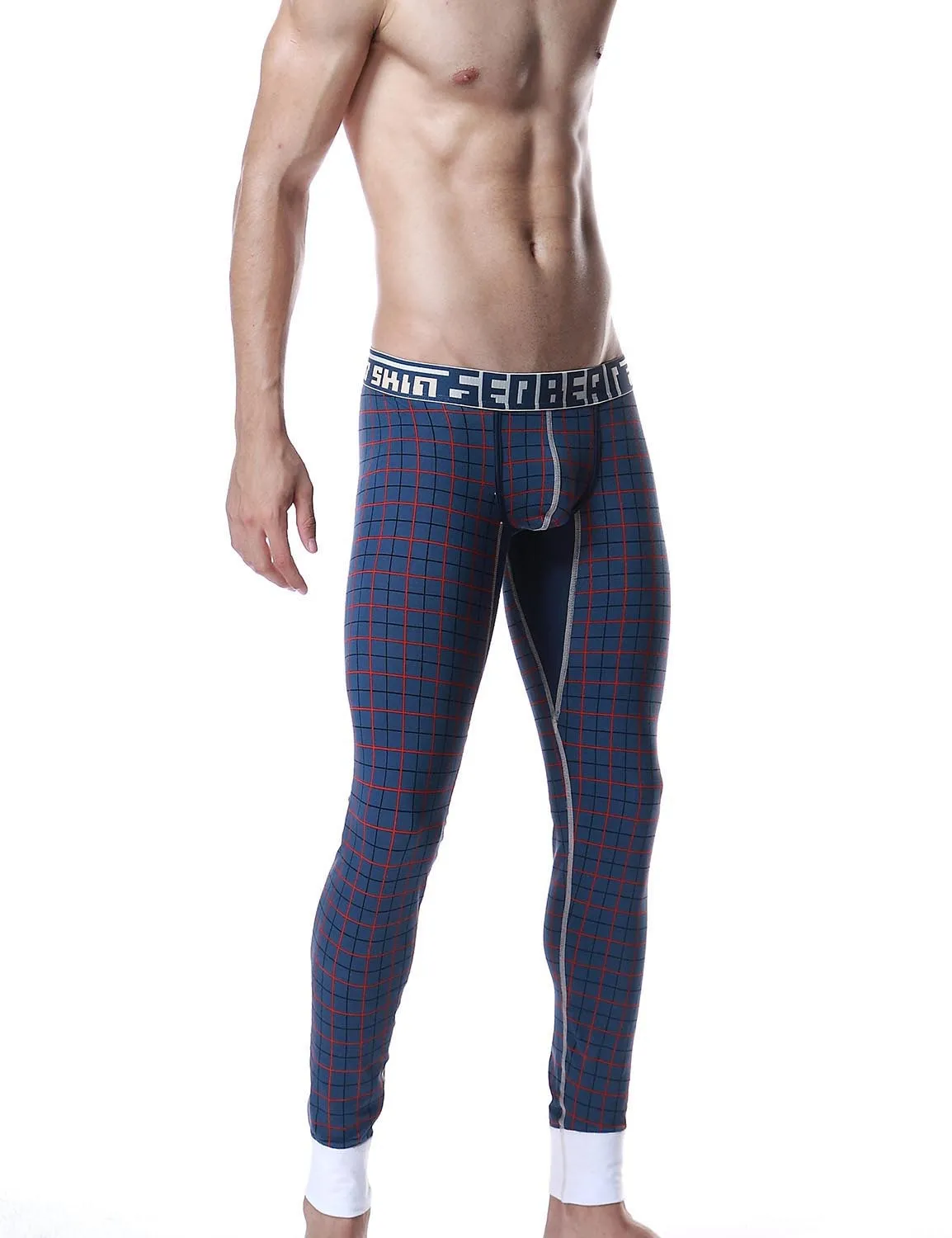 Low Rise Long Underwear Plaid Long John 40404