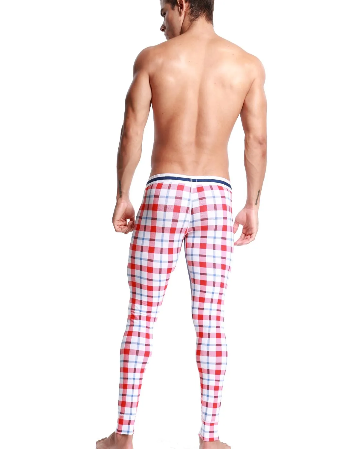 Low Rise Long Underwear Plaid Long John 50403