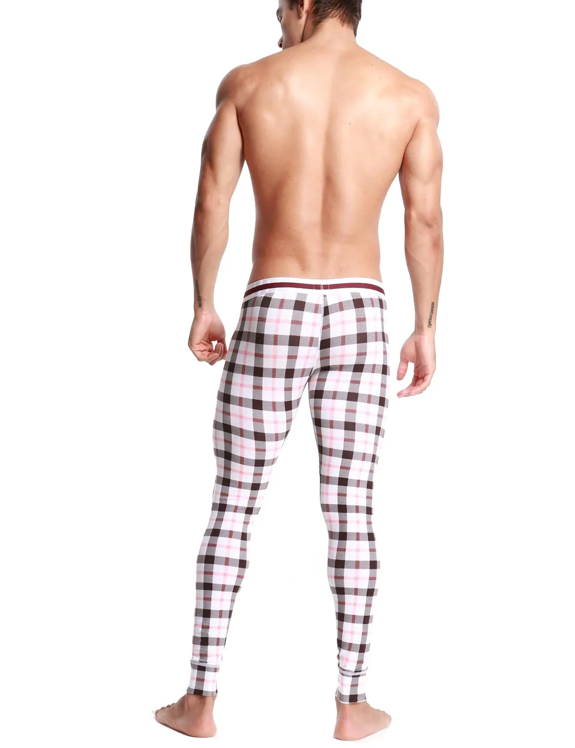 Low Rise Long Underwear Plaid Long John 50403