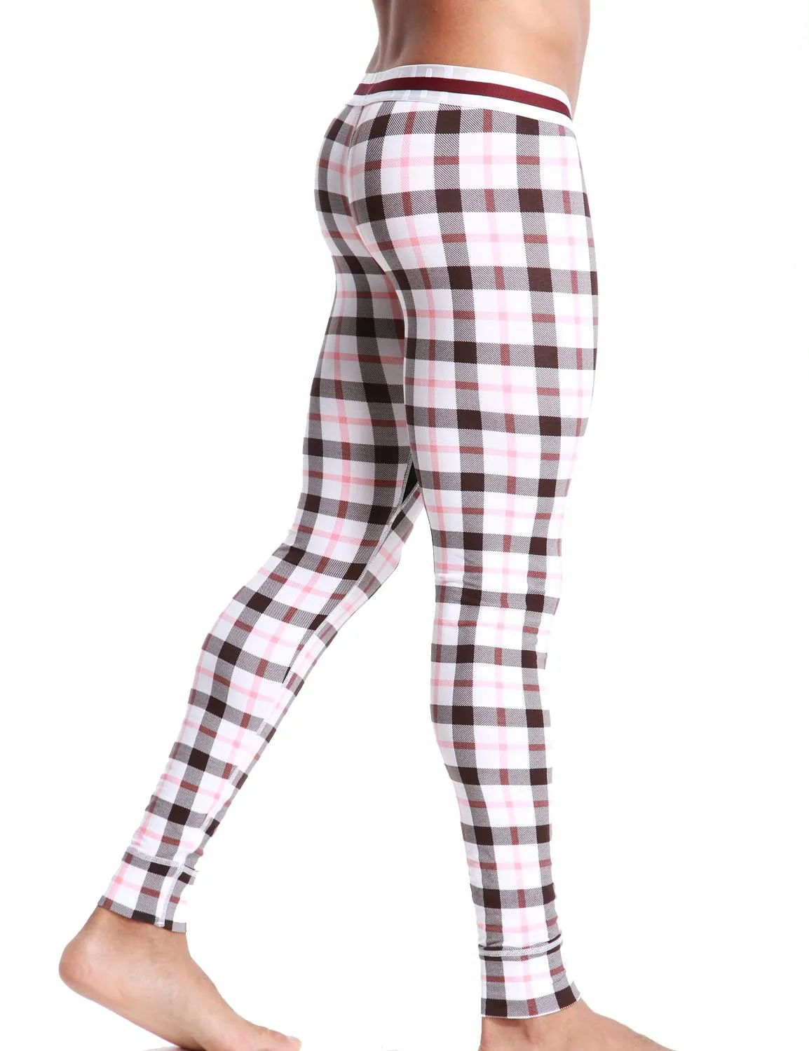 Low Rise Long Underwear Plaid Long John 50403