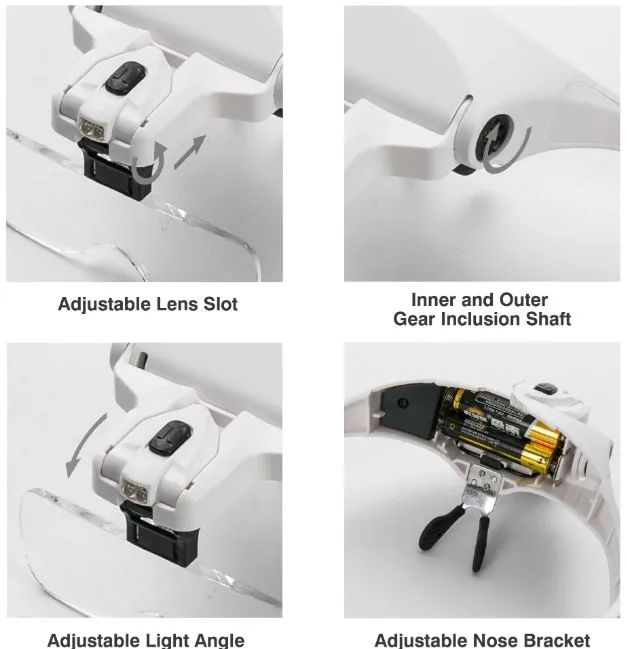 Magnifying glasses head torch  with 5 different lens!