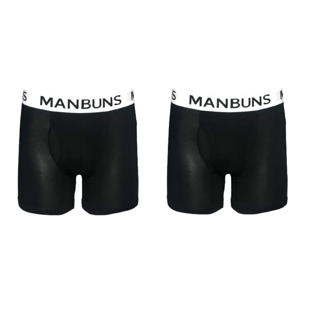 Men's Classic Black Boxer Brief Underwear | 2 Pack