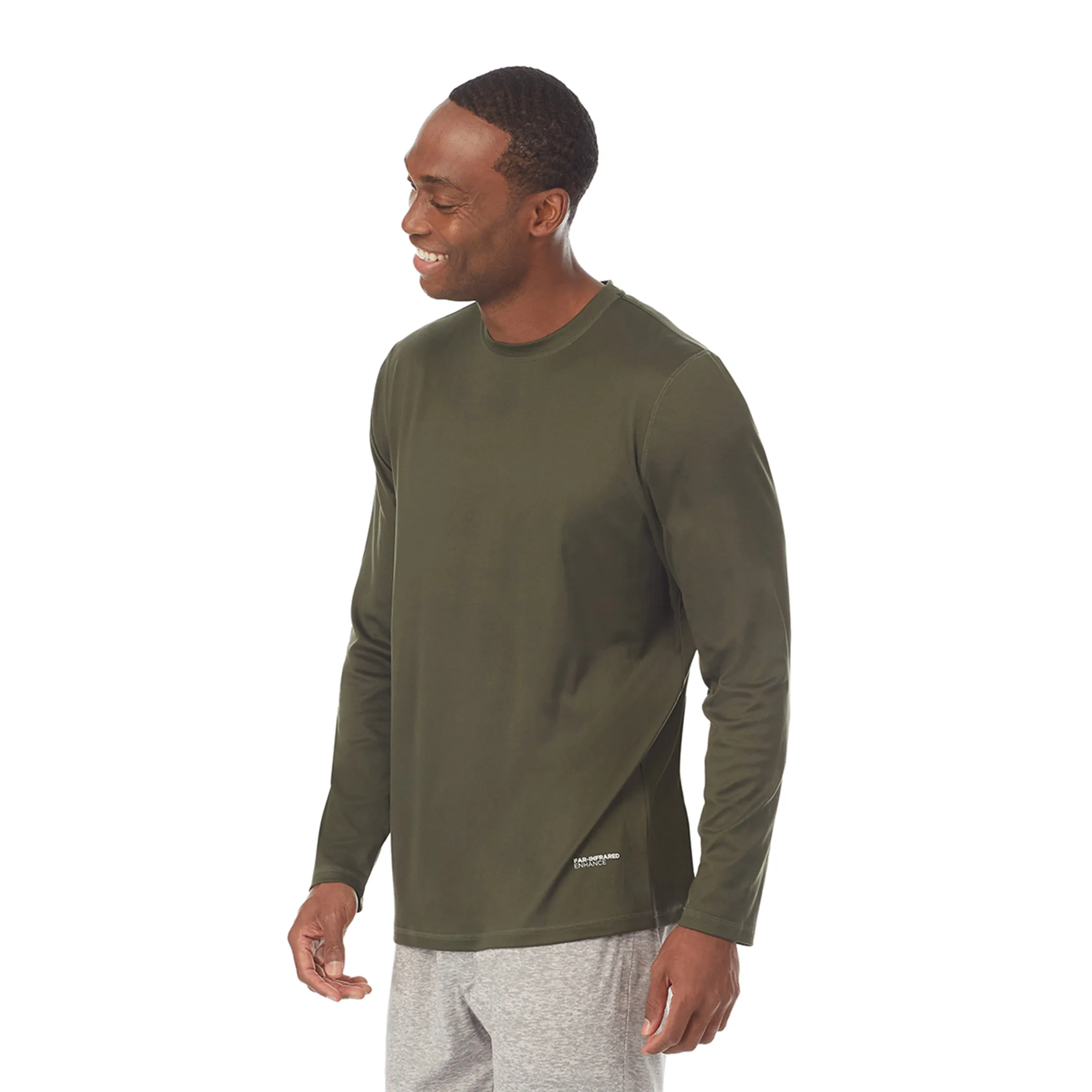 Mens Far-Infrared Enhance Sleep Long Sleeve Crew Neck Top