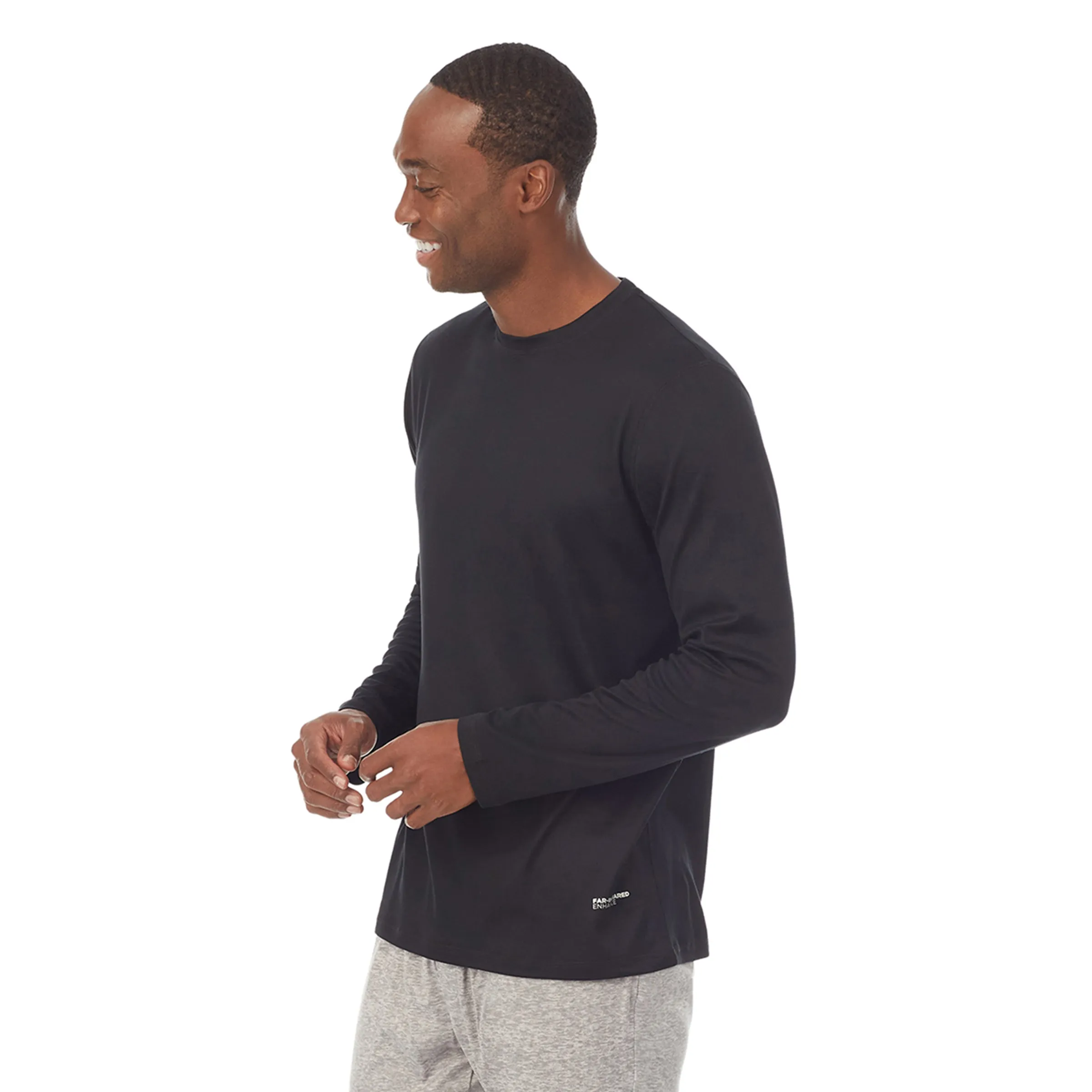 Mens Far-Infrared Enhance Sleep Long Sleeve Crew Neck Top