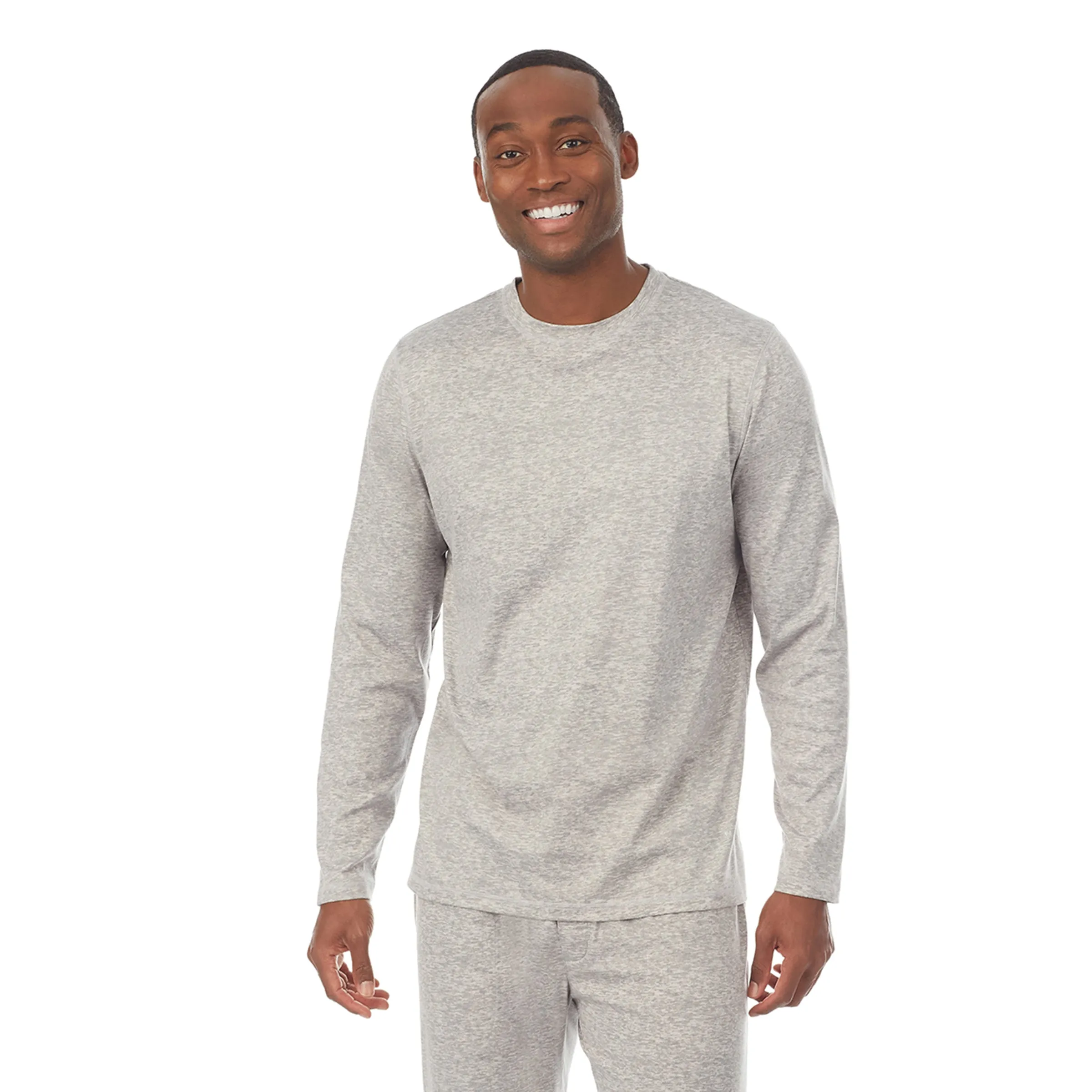 Mens Far-Infrared Enhance Sleep Long Sleeve Crew Neck Top