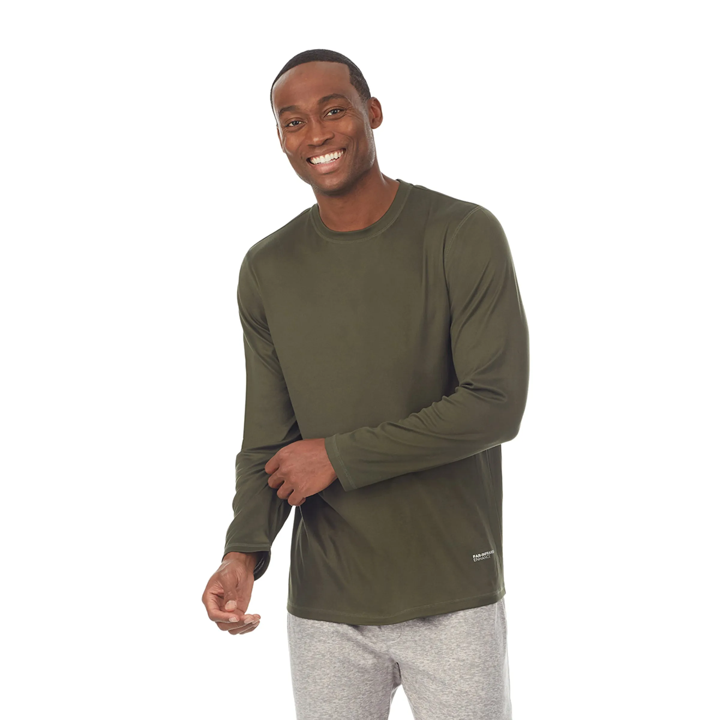 Mens Far-Infrared Enhance Sleep Long Sleeve Crew Neck Top