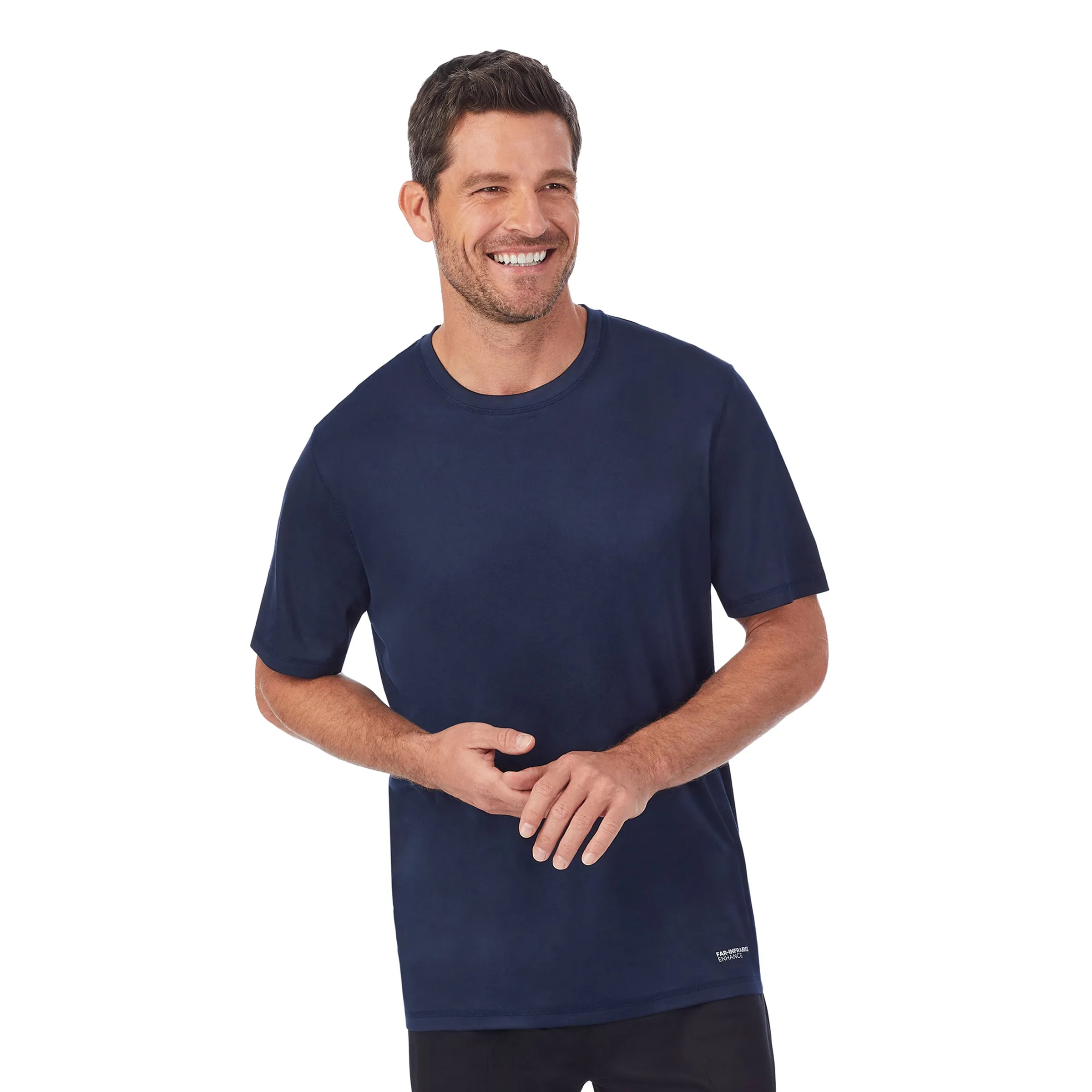 Mens Far-Infrared Enhance Sleep Short Sleeve Crew Neck Top